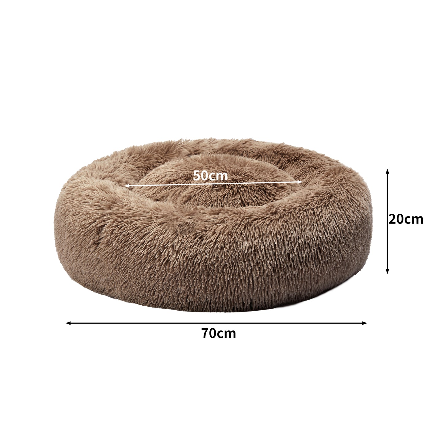 Pawz Dog Calming Bed Warm Soft Plush round Comfy Sleeping Kennel Cave Washable